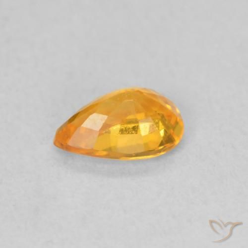 Saphir Orange vif naturelle En forme de poire, 0.49 ct, VVS-VS