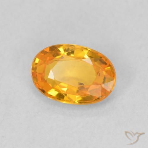 Saphir Orange vif naturelle ovale, 0.66 ct, VVS-VS