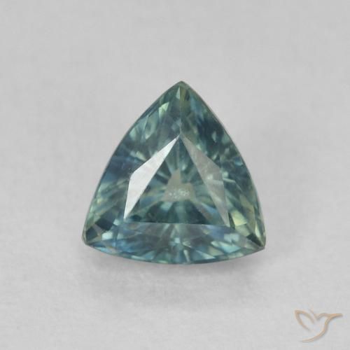 0.73ct Naturel Teal Blue Saphir, Trillion, VS