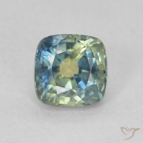 0.87ct Naturel Multicolore Saphir, Coussin, VS