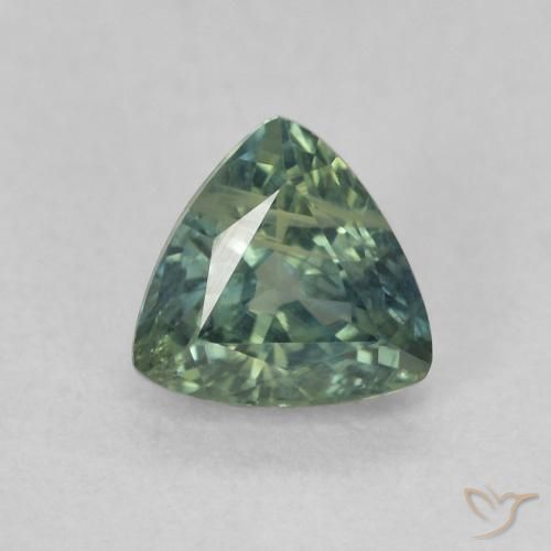 0.79ct Naturel Bleu vert Saphir, Trillion, VS