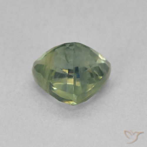Saphir Bleu vert naturelle Trillion, 0.79 ct, VS