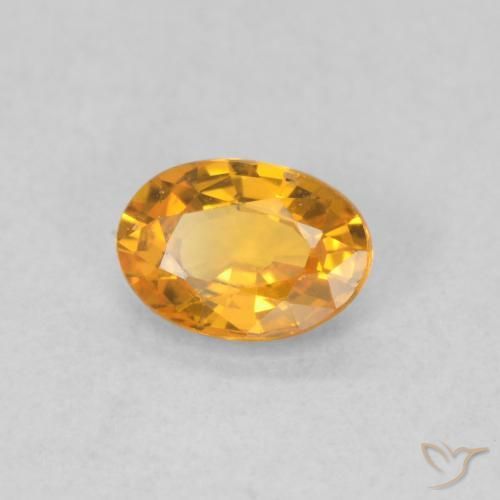 Saphir Abricot orange naturelle ovale, 0.52 ct, VS