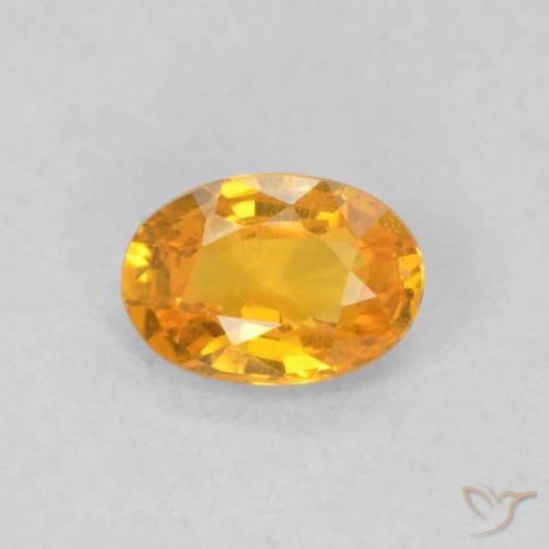 0.62ct Naturel Abricot orange Saphir, ovale, VS
