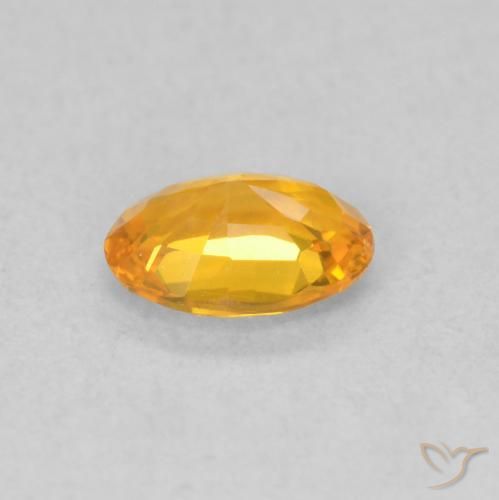 Saphir Abricot orange naturelle ovale, 0.62 ct, VS