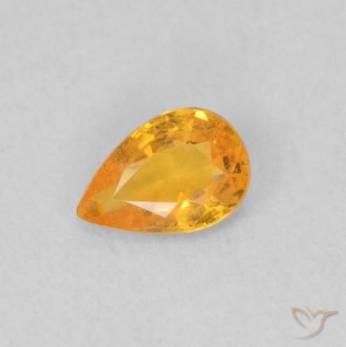 0.45ct Naturel Orange moyen Saphir, En forme de poire, VS, Photo A