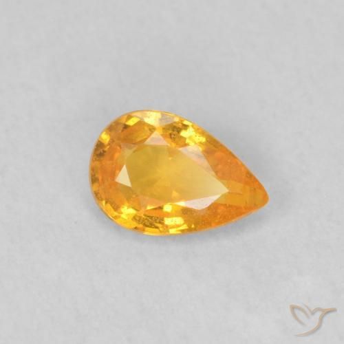 Saphir Orange moyen naturelle En forme de poire, 0.45 ct, VS