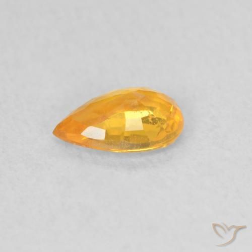 Saphir Orange moyen naturelle En forme de poire, 0.45 ct, VS