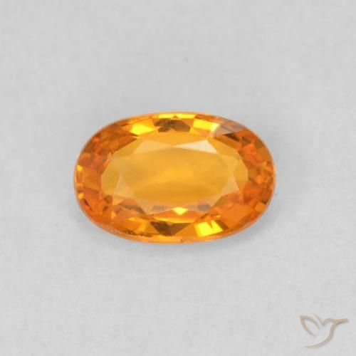 0.58ct Naturel Orange moyen Saphir, ovale, VVS-VS