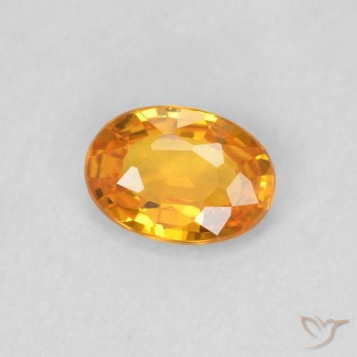 Saphir Orange vif naturelle ovale, 0.52 ct, VVS-VS
