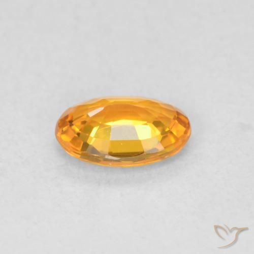 Saphir Orange vif naturelle ovale, 0.52 ct, VVS-VS