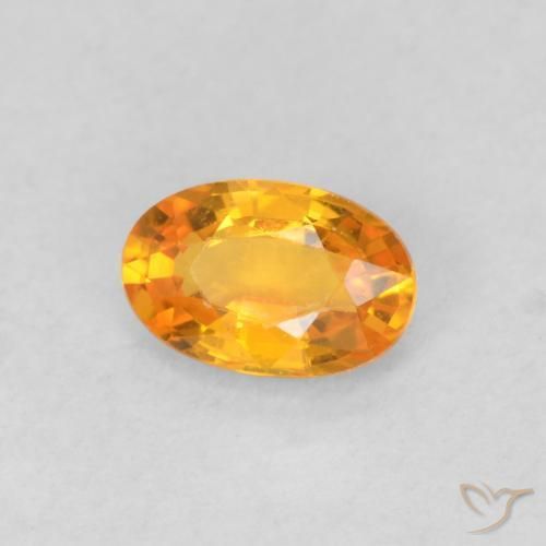 Saphir Orange vif naturelle ovale, 0.54 ct, VVS-VS