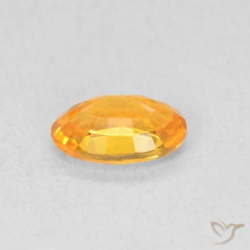 Saphir Orange vif naturelle ovale, 0.54 ct, VVS-VS