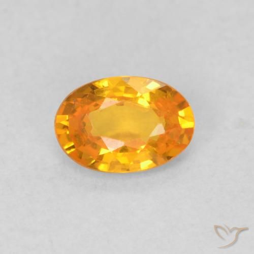 0.61ct Naturel Orange vif Saphir, ovale, VVS-VS