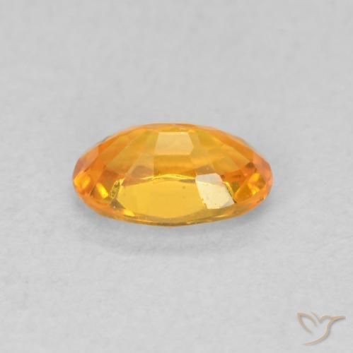 Saphir Orange vif naturelle ovale, 0.59 ct, VVS-VS