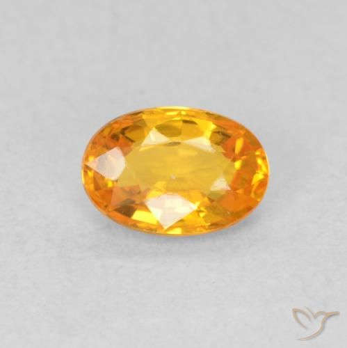 0.55ct Naturel Orange vif Saphir, ovale, VVS-VS