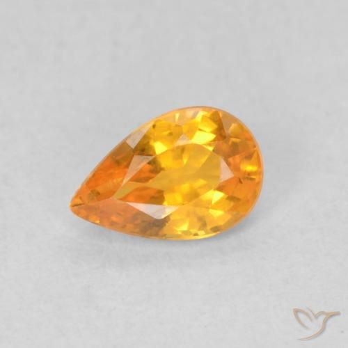0.56ct Naturel Orange vif Saphir, En forme de poire, VVS-VS, Photo A