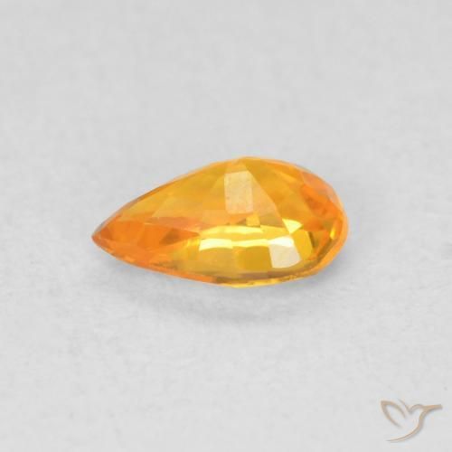 Saphir Orange vif naturelle En forme de poire, 0.56 ct, VVS-VS