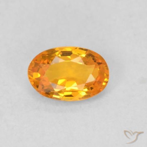 0.56ct Naturel Orange vif Saphir, ovale, VVS-VS