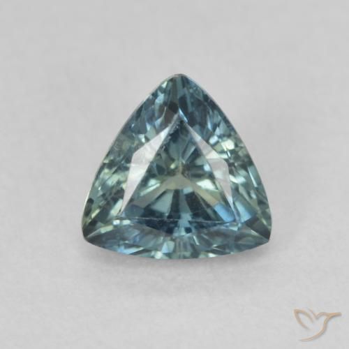 0.93ct Naturel Teal Blue Saphir, Trillion, VS