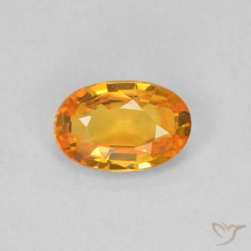 0.50ct Naturel Abricot orange Saphir, ovale, VVS-VS