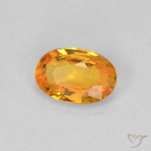 Saphir Abricot orange naturelle ovale, 0.50 ct, VVS-VS