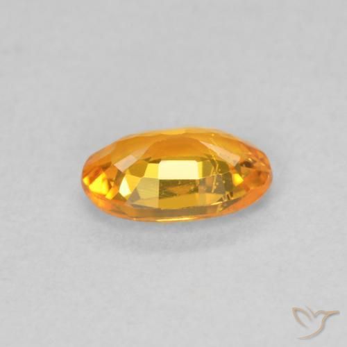 Saphir Abricot orange naturelle ovale, 0.50 ct, VVS-VS