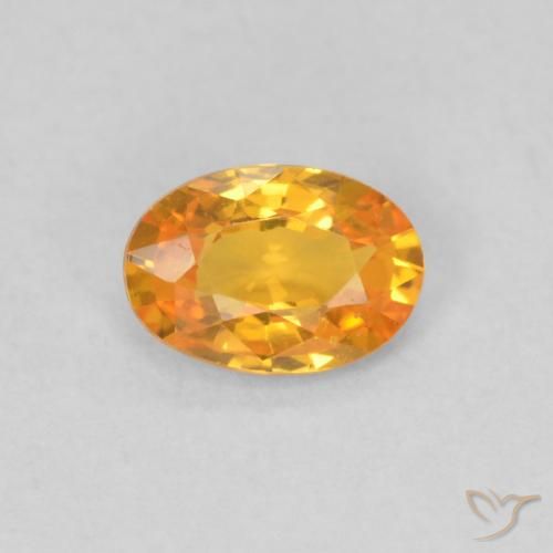 0.51ct Naturel Abricot orange Saphir, ovale, VVS-VS