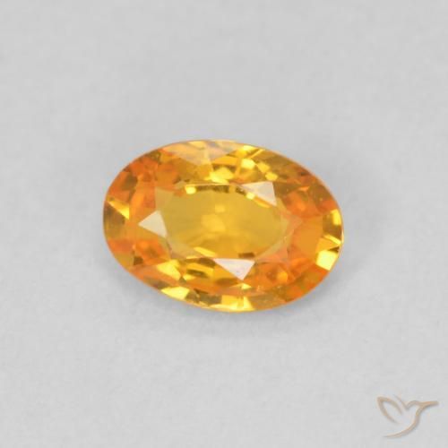 Saphir Abricot orange naturelle ovale, 0.51 ct, VVS-VS