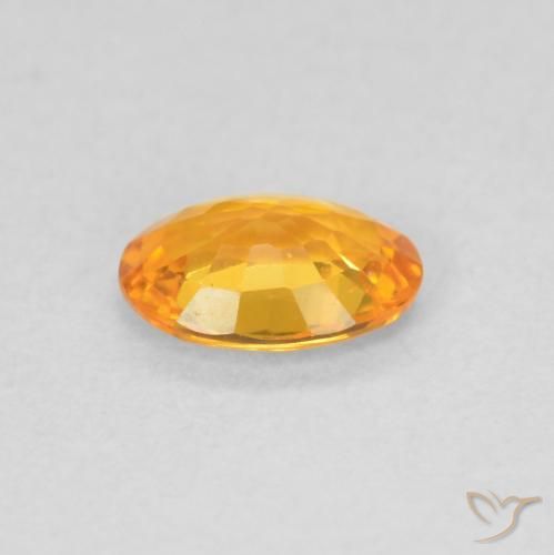 Saphir Abricot orange naturelle ovale, 0.51 ct, VVS-VS