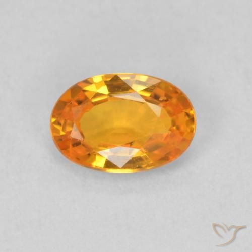 0.61ct Naturel Orange vif Saphir, ovale, VVS-VS