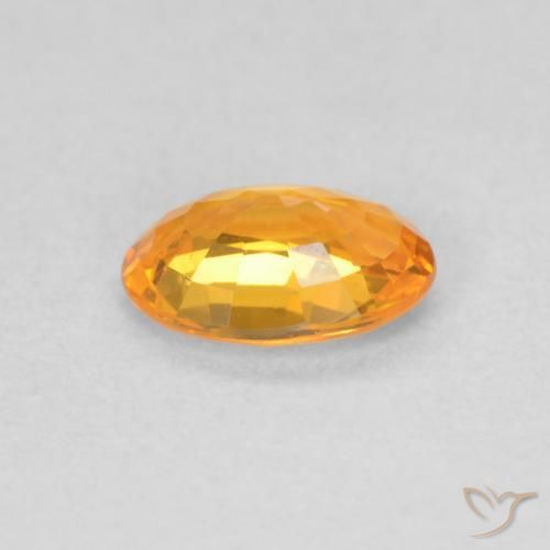 Saphir Orange vif naturelle ovale, 0.61 ct, VVS-VS
