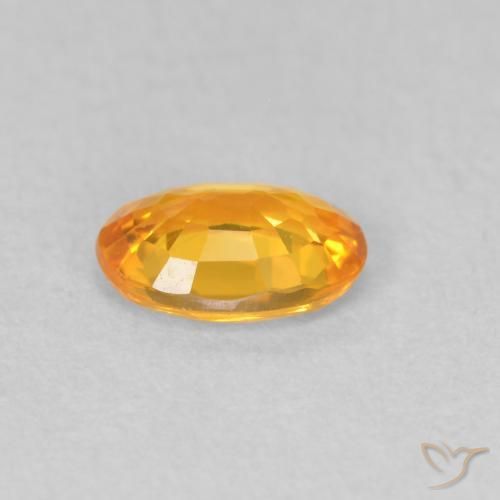 Saphir Orange vif naturelle ovale, 0.54 ct, VVS-VS