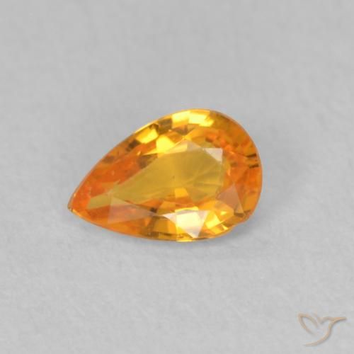 0.43ct Naturel Orange vif Saphir, En forme de poire, VVS-VS