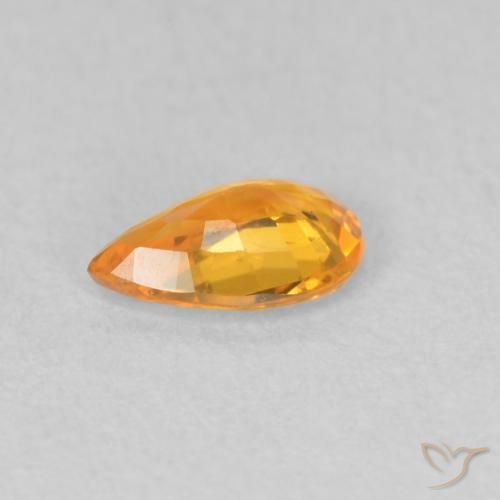 Saphir Orange vif naturelle En forme de poire, 0.43 ct, VVS-VS