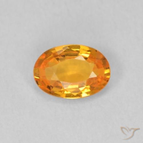 0.51ct Naturel Orange vif Saphir, ovale, VVS-VS