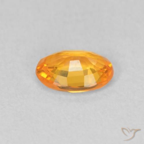 Saphir Orange vif naturelle ovale, 0.51 ct, VVS-VS