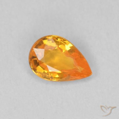 0.48ct Naturel Orange vif Saphir, En forme de poire, VVS-VS