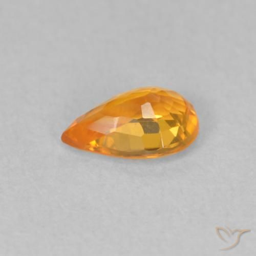 Saphir Orange vif naturelle En forme de poire, 0.48 ct, VVS-VS