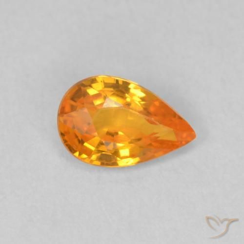 Saphir Orange vif naturelle En forme de poire, 0.49 ct, VVS-VS