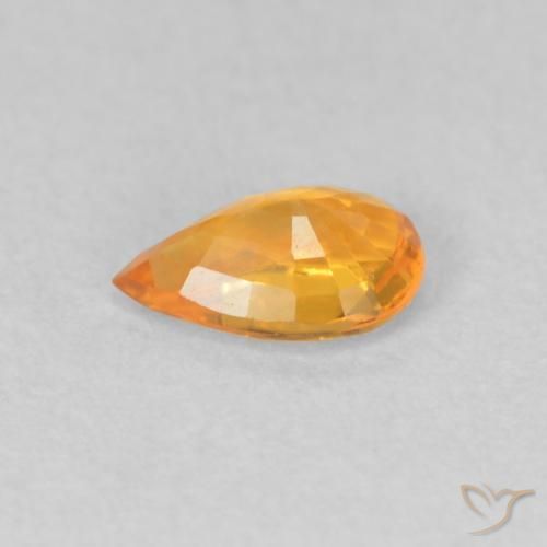 Saphir Orange vif naturelle En forme de poire, 0.49 ct, VVS-VS