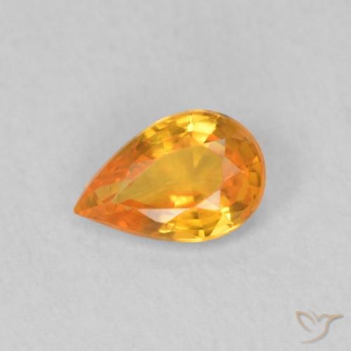 0.47ct Naturel Orange vif Saphir, En forme de poire, VVS-VS