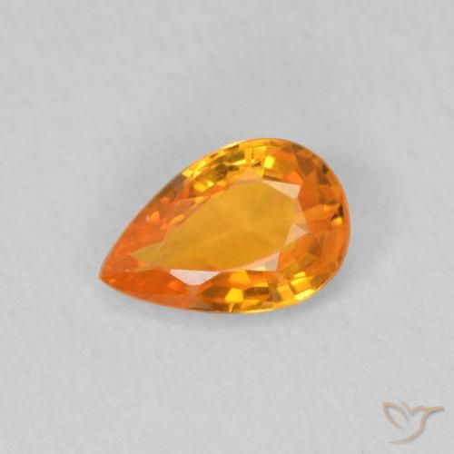 0.47ct Naturel Orange vif Saphir, En forme de poire, VVS-VS