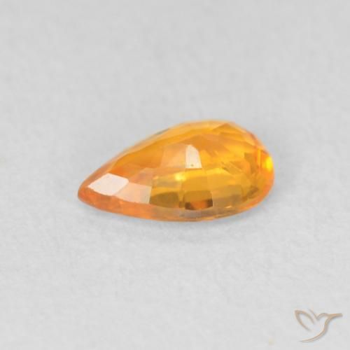 Saphir Orange vif naturelle En forme de poire, 0.47 ct, VVS-VS