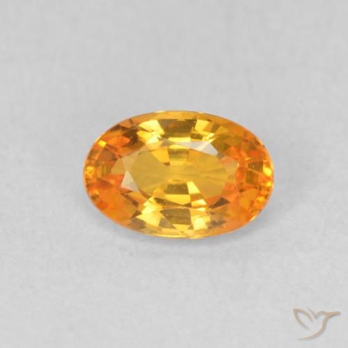 0.58ct Naturel Orange vif Saphir, ovale, VVS-VS