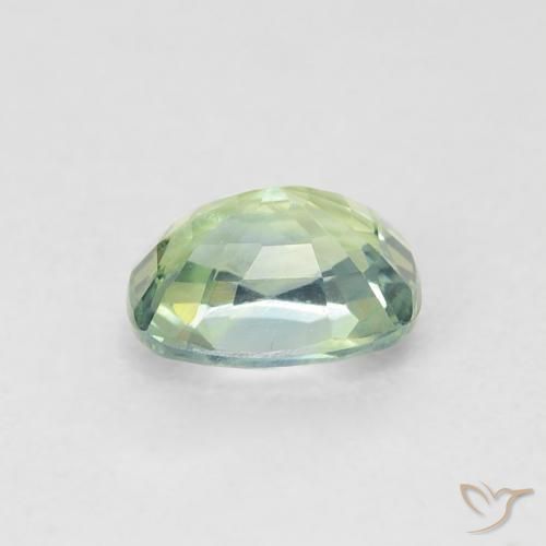 Saphir Vert sauge très clair naturelle Coussin, 0.74 ct, VVS-VS
