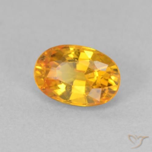 Saphir Orange vif naturelle ovale, 0.71 ct, VVS-VS