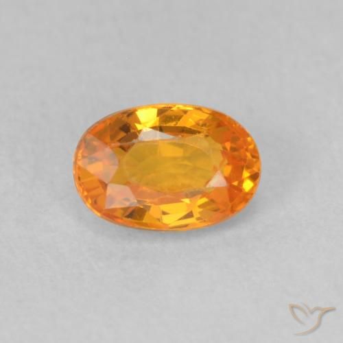 0.70ct Naturel Orange vif Saphir, ovale, VVS-VS