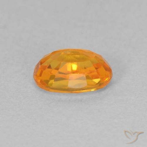 Saphir Orange vif naturelle ovale, 0.70 ct, VVS-VS