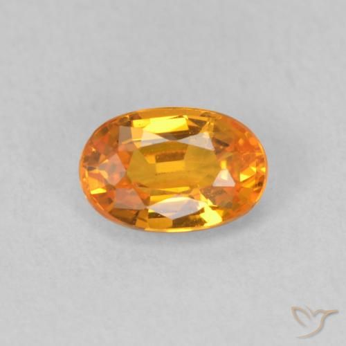 Saphir orange en vrac de 0,64 ct, taille ovale de 6 x 4 mm de Tanzanie, Photo A